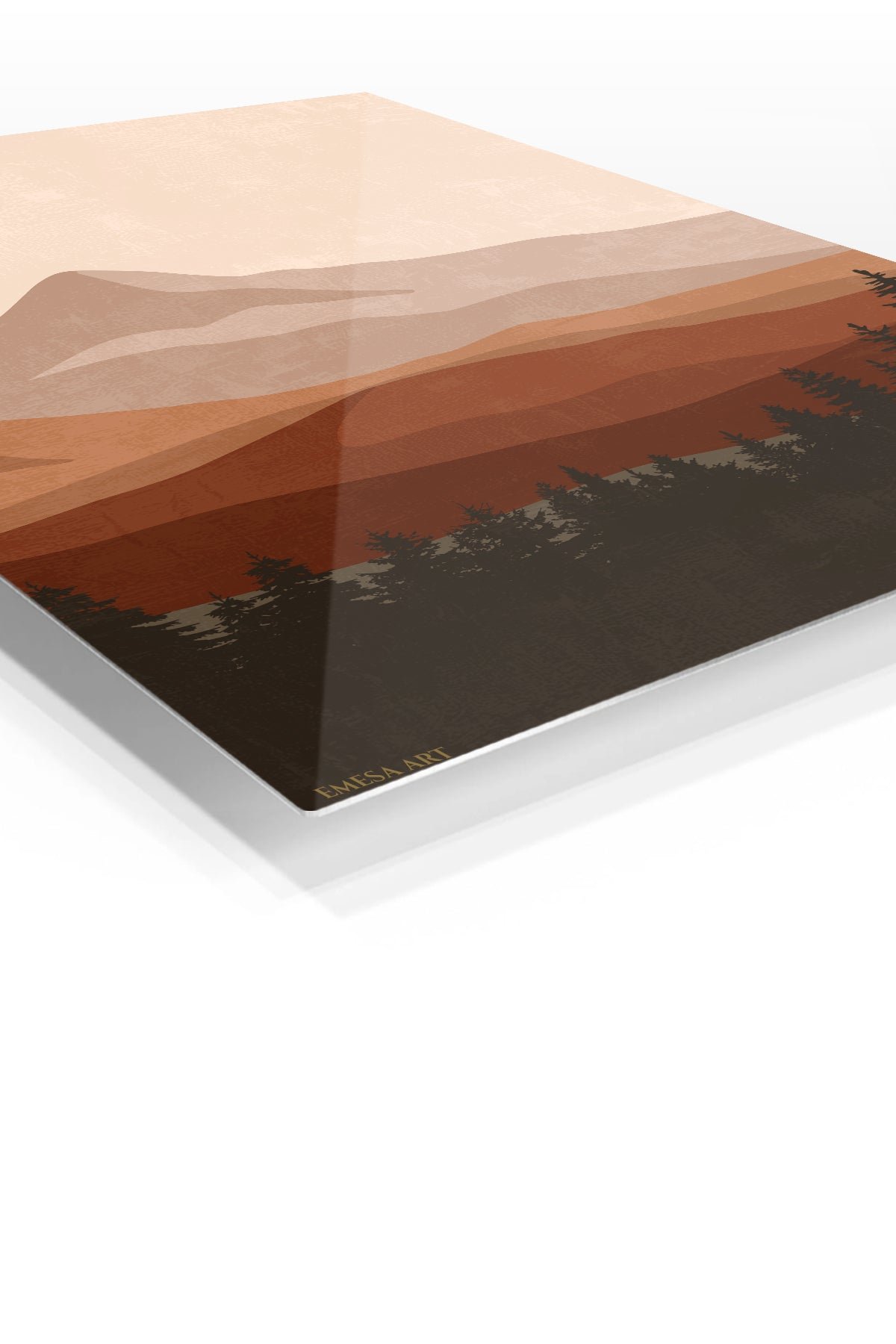 Earthtone Mountain Layers metal wall art print, view 2
