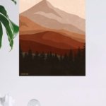 Earthtone Mountain Layers metal wall art print, view 4