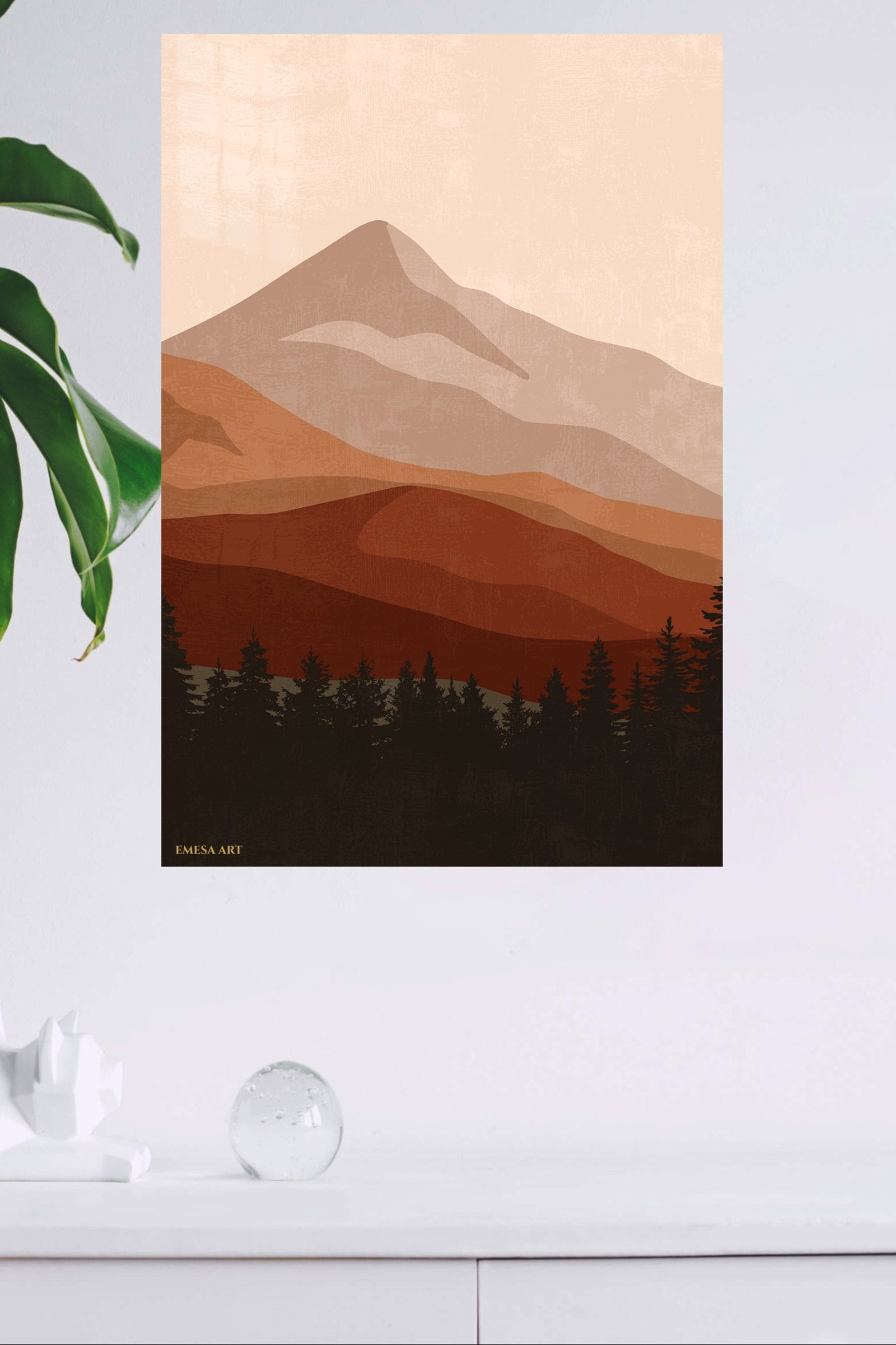 Earthtone Mountain Layers metal wall art print, view 4
