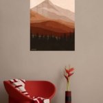 Earthtone Mountain Layers metal wall art print, view 5