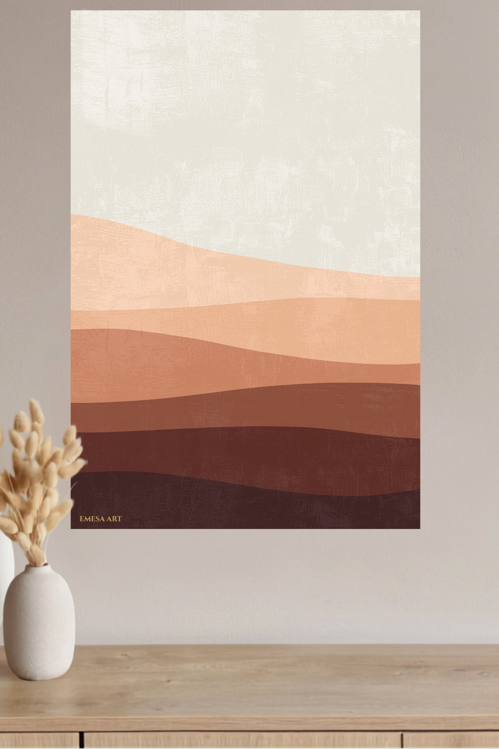 Earthy Layered Dunes metal wall art print, view 4