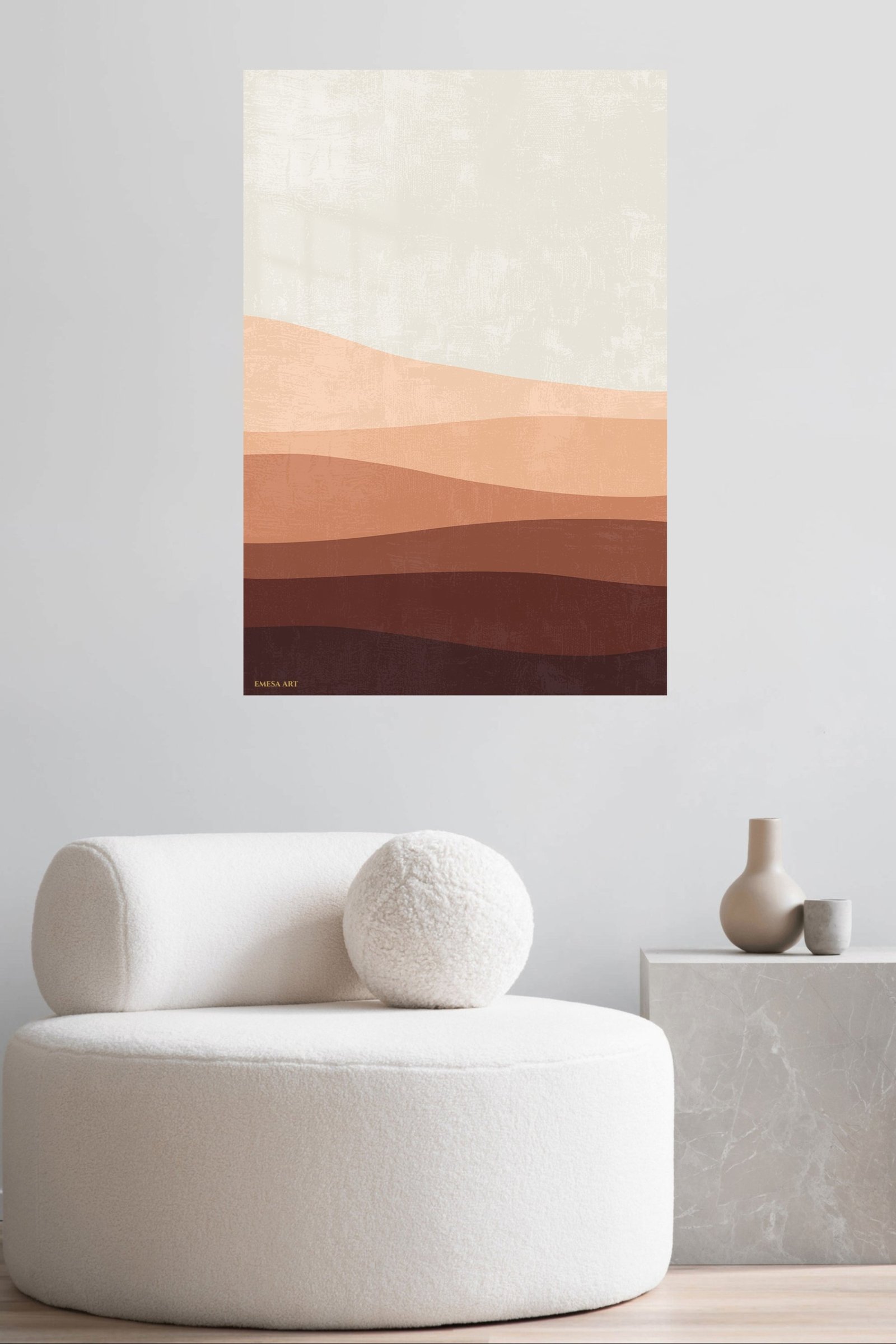 Earthy Layered Dunes metal wall art print, view 5