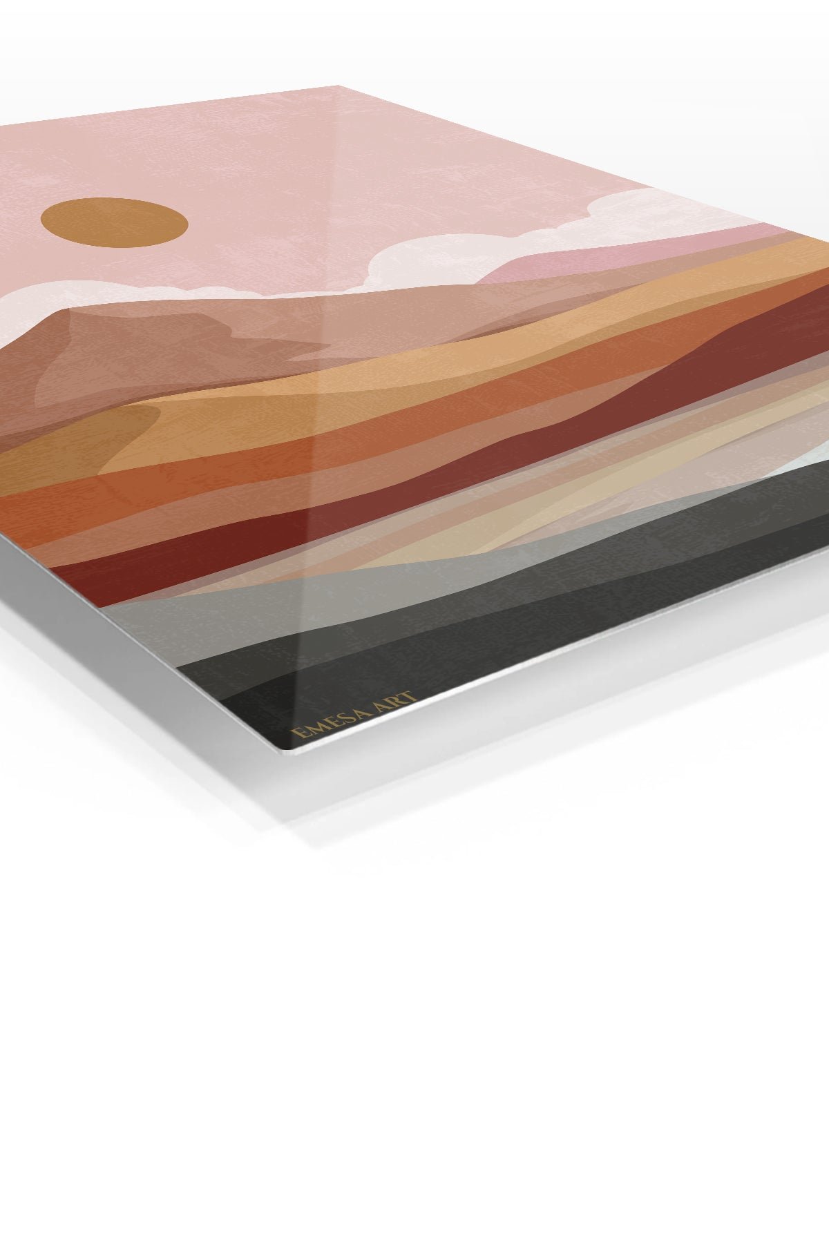 Desert Sun Layered Landscape metal wall art print, view 2