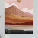 Desert Sun Layered Landscape metal wall art print, view 4