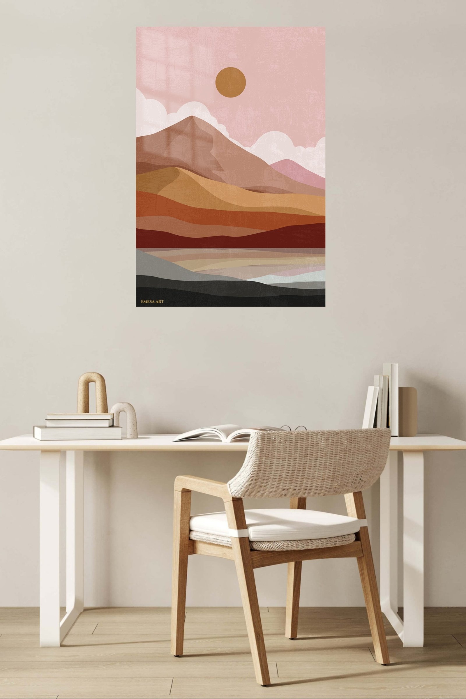 Desert Sun Layered Landscape metal wall art print, view 5