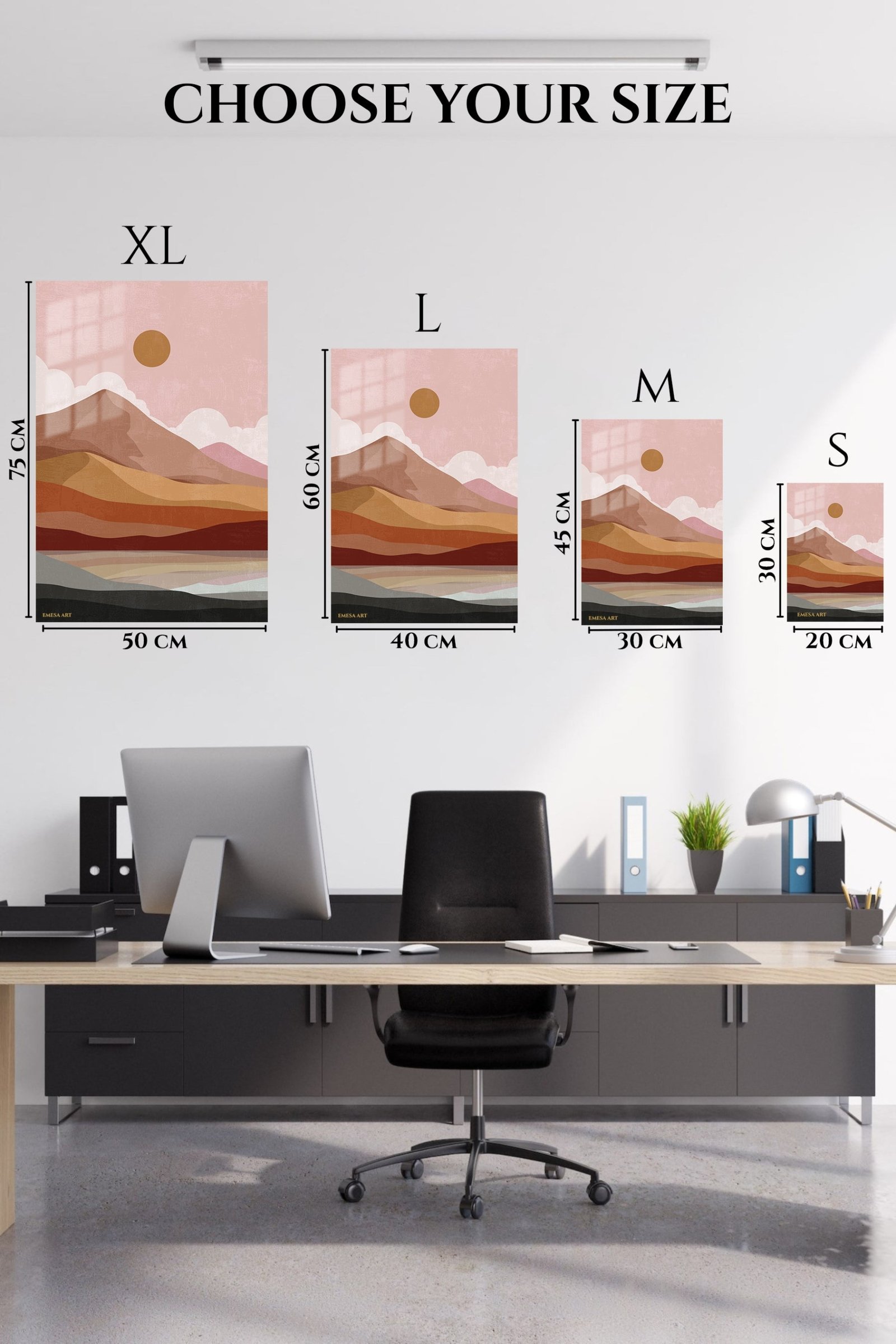 Desert Sun Layered Landscape metal wall art print, view 6