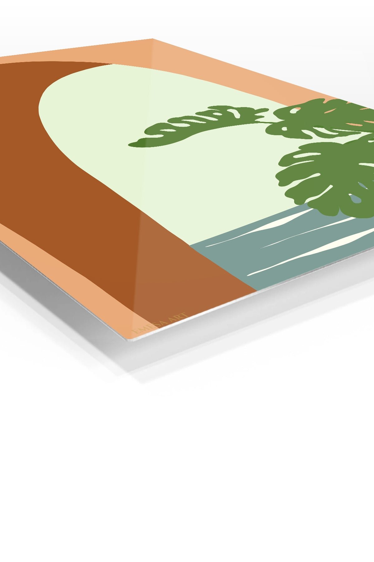 Monstera Arch Retreat metal wall art print, view 2