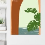 Monstera Arch Retreat metal wall art print, view 4