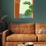 Monstera Arch Retreat metal wall art print, view 5