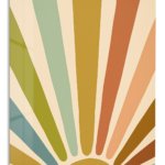 Earthtone Rising Sun metal wall art print