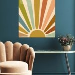Earthtone Rising Sun metal wall art print, view 5