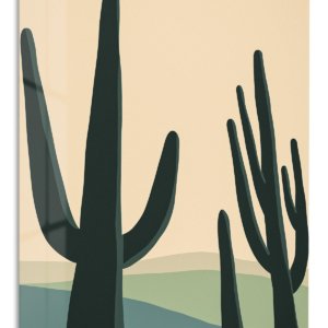 Saguaro Silhouettes at Dusk metal wall art print