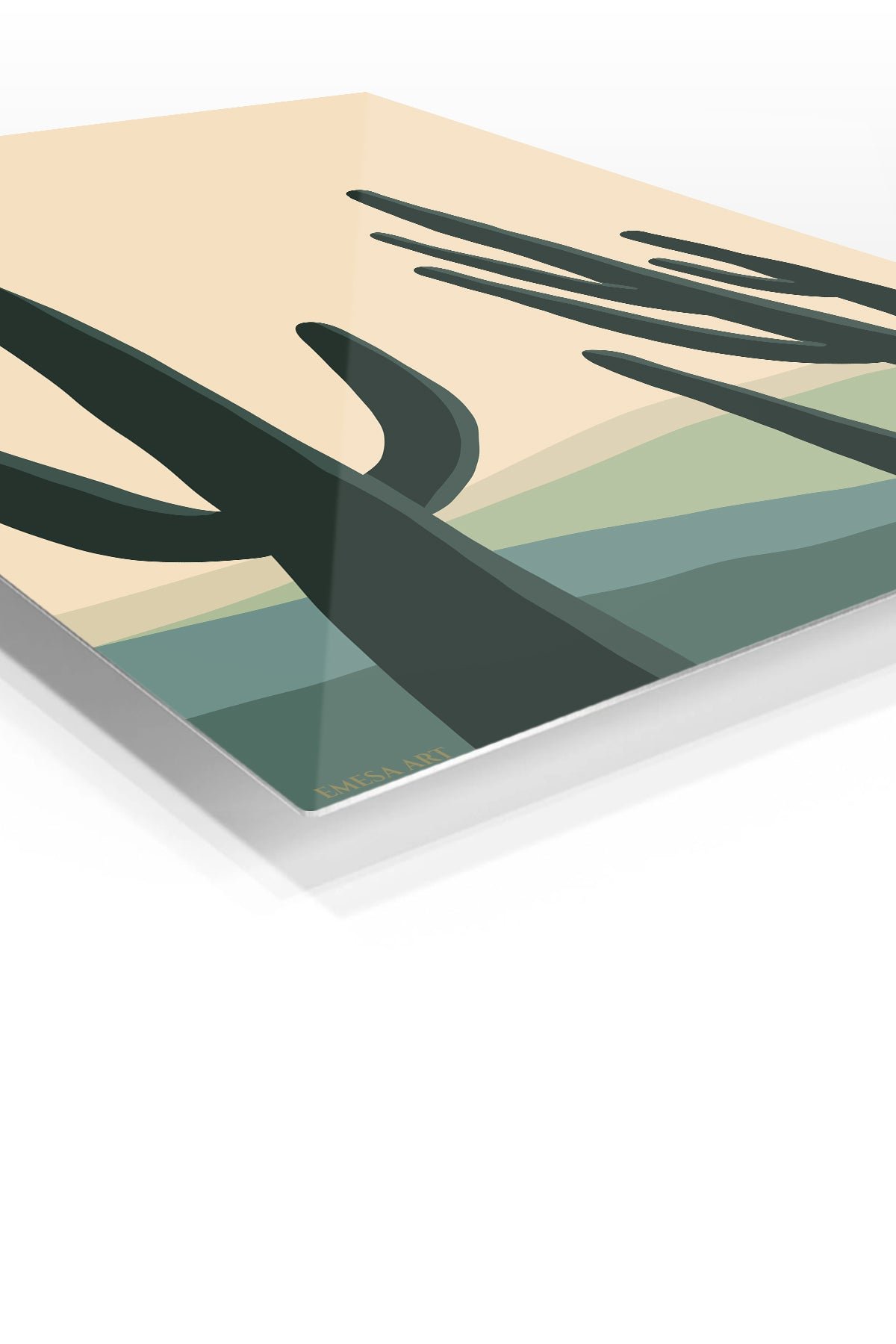 Saguaro Silhouettes at Dusk metal wall art print, view 2