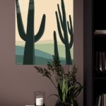 Saguaro Silhouettes at Dusk metal wall art print, view 4