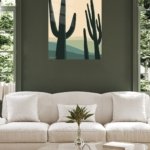 Saguaro Silhouettes at Dusk metal wall art print, view 5