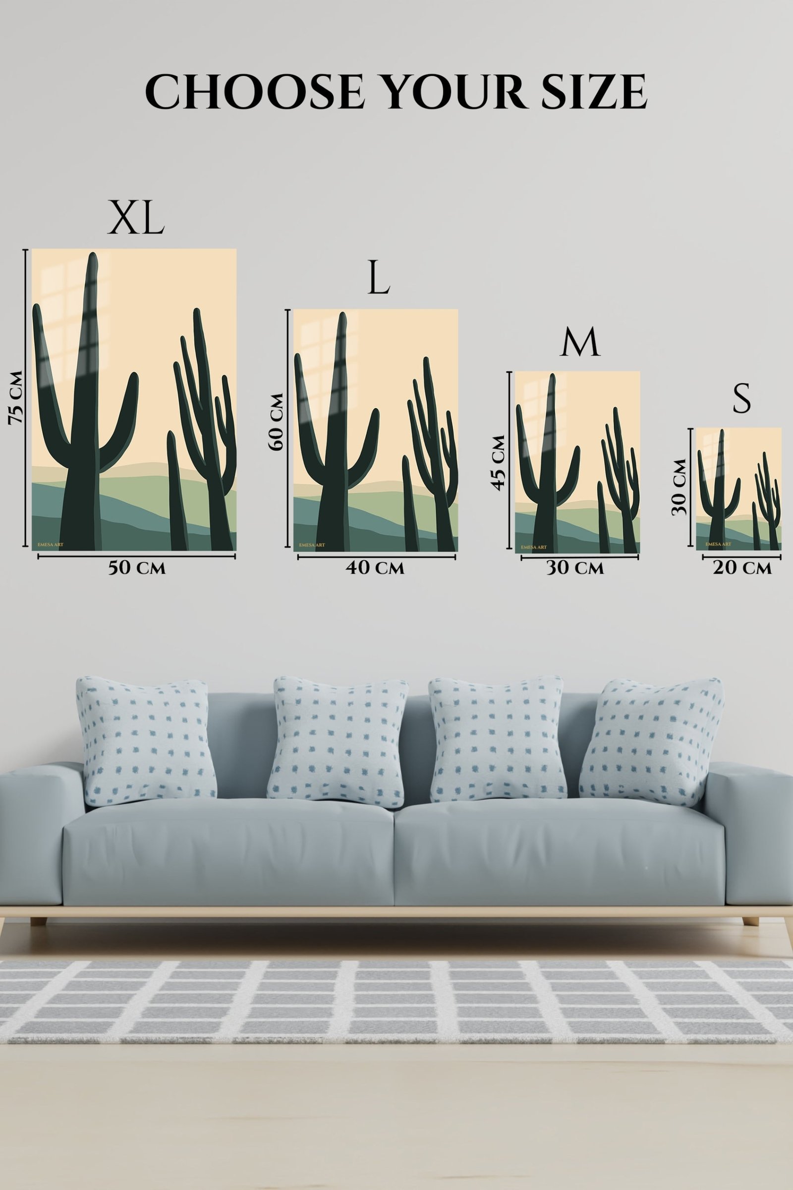 Saguaro Silhouettes at Dusk metal wall art print, view 6