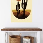 Desert Cactus Sunset metal wall art print, view 5