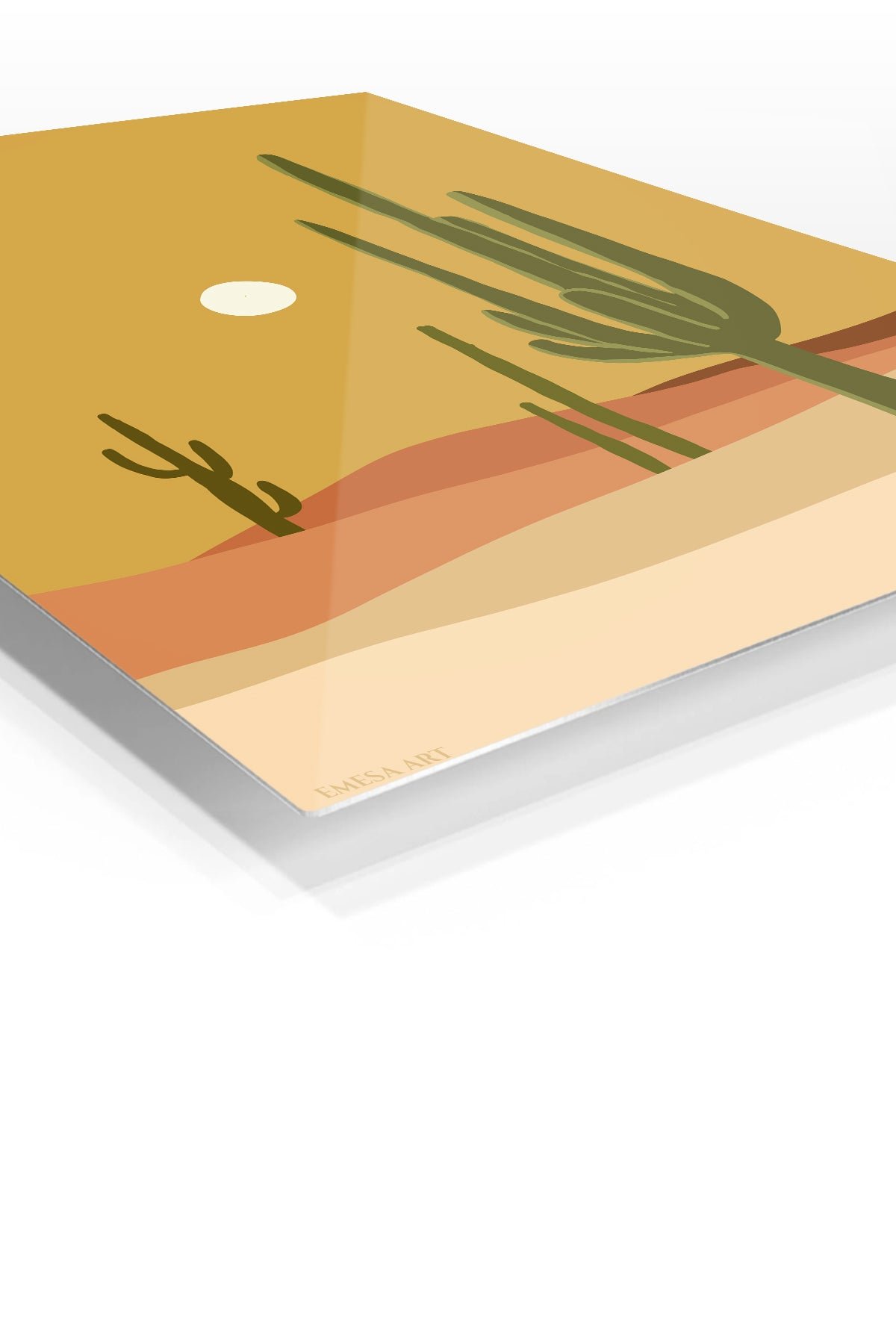 Desert Cacti and Sun metal wall art print, view 2
