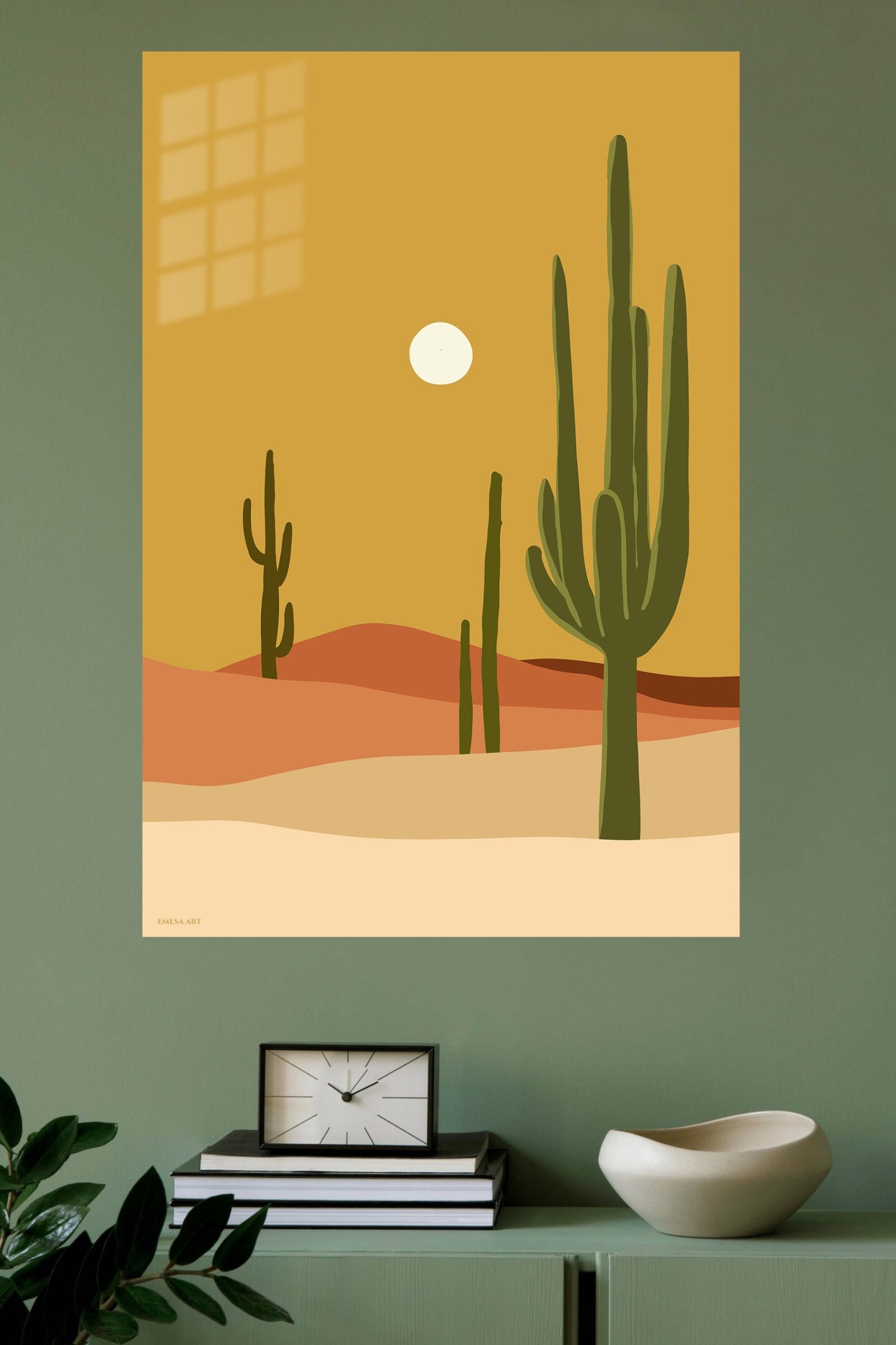 Desert Cacti and Sun metal wall art print, view 4