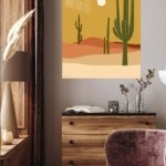 Desert Cacti and Sun metal wall art print, view 5