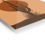 Desert Cactus Sunset metal wall art print, view 2