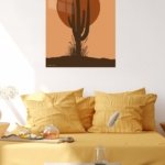 Desert Cactus Sunset metal wall art print, view 5