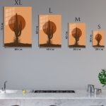 Desert Cactus Sunset metal wall art print, view 6