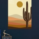 Desert Cactus at Golden Sun metal wall art print, view 4