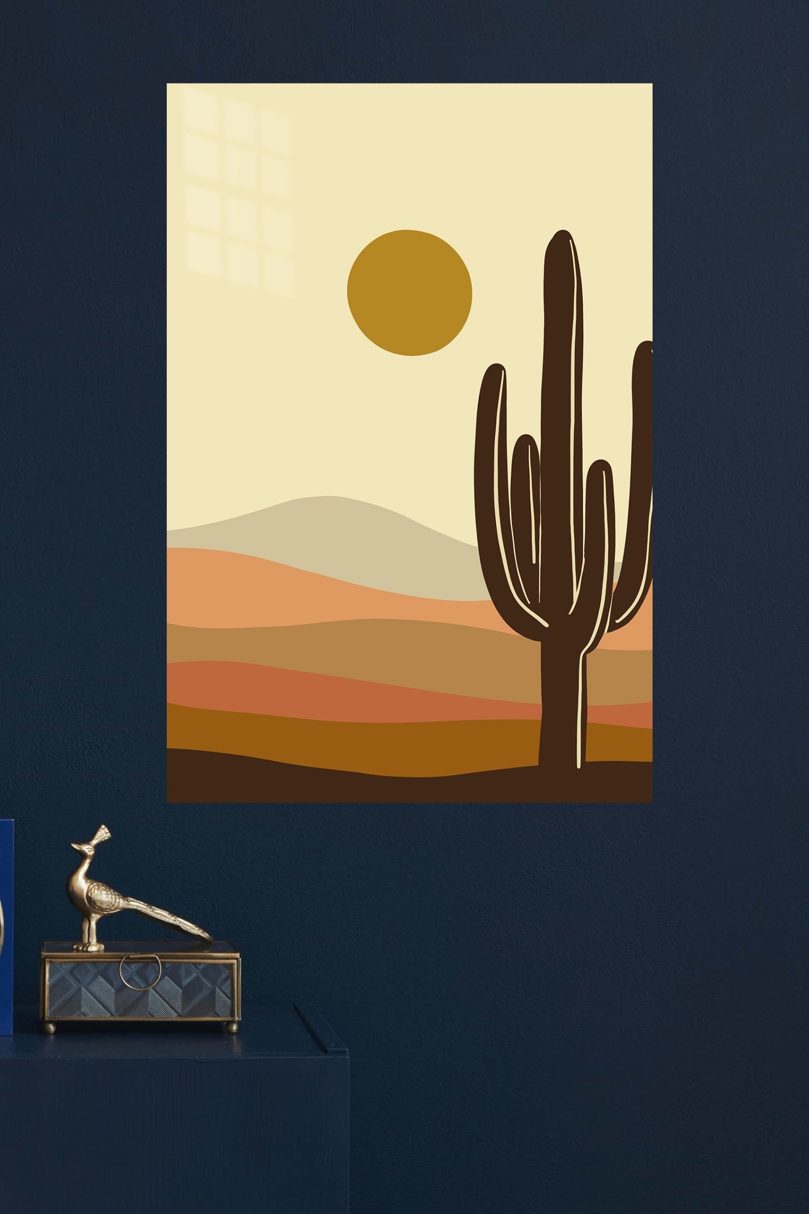 Desert Cactus at Golden Sun metal wall art print, view 4