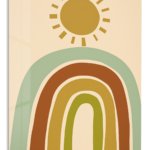 Earth Tone Rainbow Sunrise metal wall art print