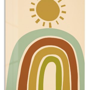 Earth Tone Rainbow Sunrise metal wall art print