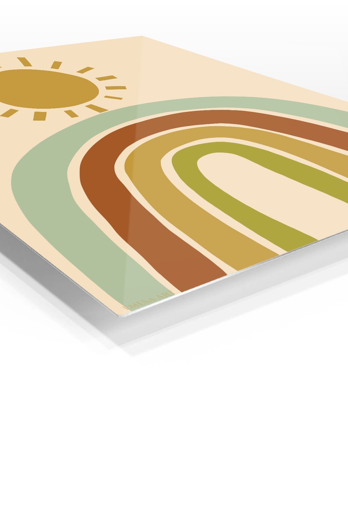 Earth Tone Rainbow Sunrise metal wall art print, view 2