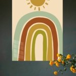 Earth Tone Rainbow Sunrise metal wall art print, view 4