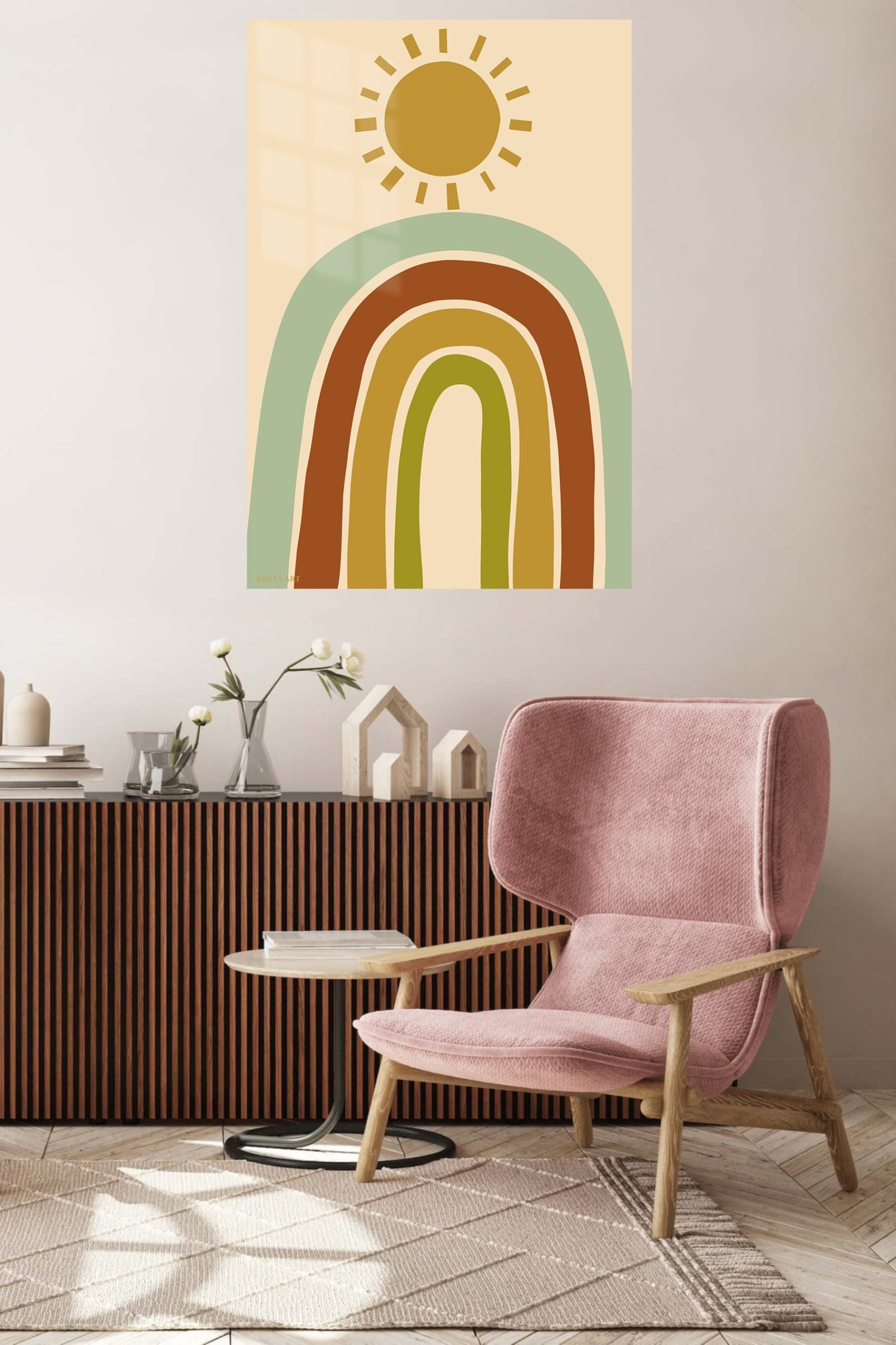 Earth Tone Rainbow Sunrise metal wall art print, view 5