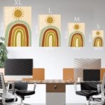Earth Tone Rainbow Sunrise metal wall art print, view 6