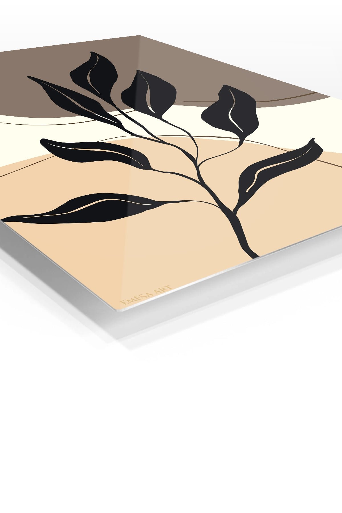 Midnight Botanical Silhouette metal wall art print, view 2