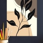 Midnight Botanical Silhouette metal wall art print, view 4