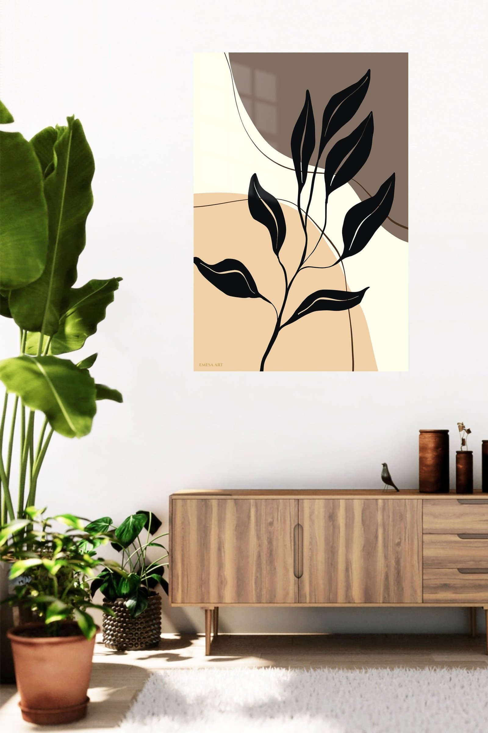 Midnight Botanical Silhouette metal wall art print, view 5