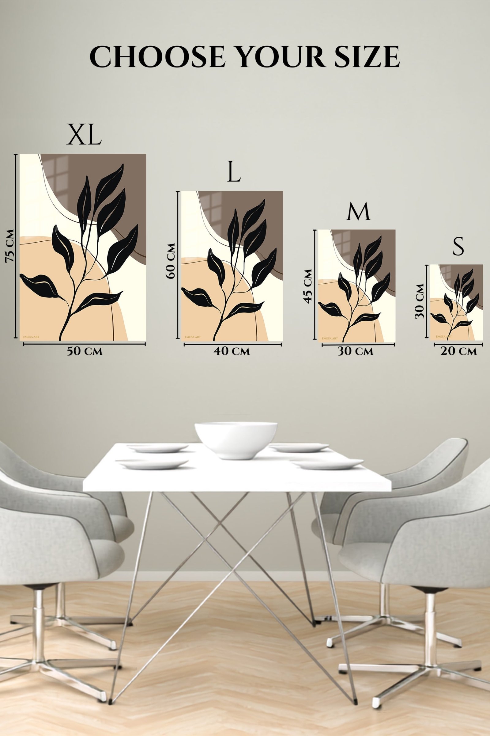 Midnight Botanical Silhouette metal wall art print, view 6