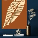 Cream Palm Frond Silhouette metal wall art print, view 4