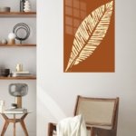 Cream Palm Frond Silhouette metal wall art print, view 5