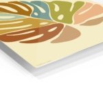Earth Tone Monstera Leaves metal wall art print, view 2