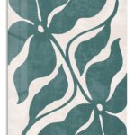 Teal Tropical Leaf Silhouette metal wall art print