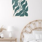 Teal Tropical Leaf Silhouette metal wall art print, view 5