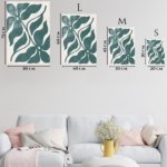 Teal Tropical Leaf Silhouette metal wall art print, view 6
