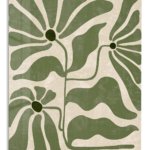 Olive Abstract Botanical Blooms metal wall art print