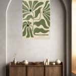 Olive Abstract Botanical Blooms metal wall art print, view 5