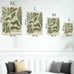 Olive Abstract Botanical Blooms metal wall art print, view 6