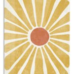 Golden Boho Sunburst metal wall art print