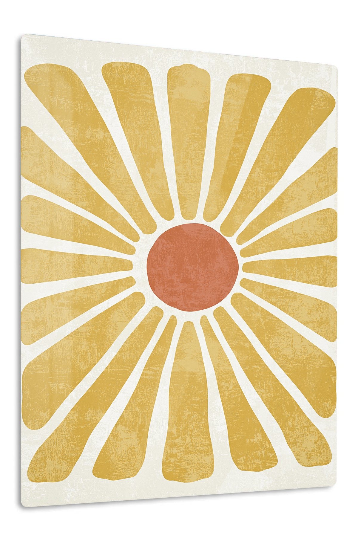 Golden Boho Sunburst metal wall art print